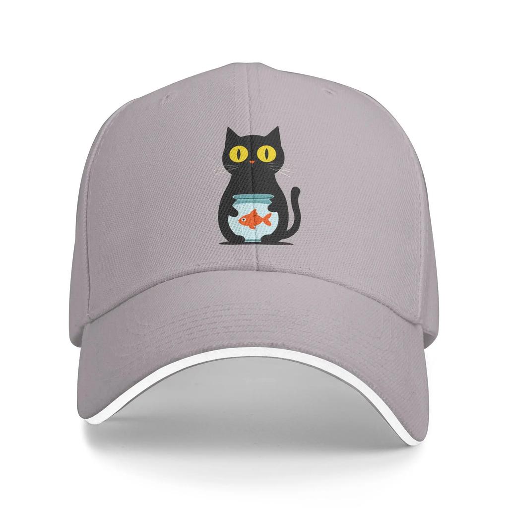 Cat Protect Fish Sun Baseball Cap  Summer Design Print Trucker Hat For Couple Women Hunting Camping Baseball Caps