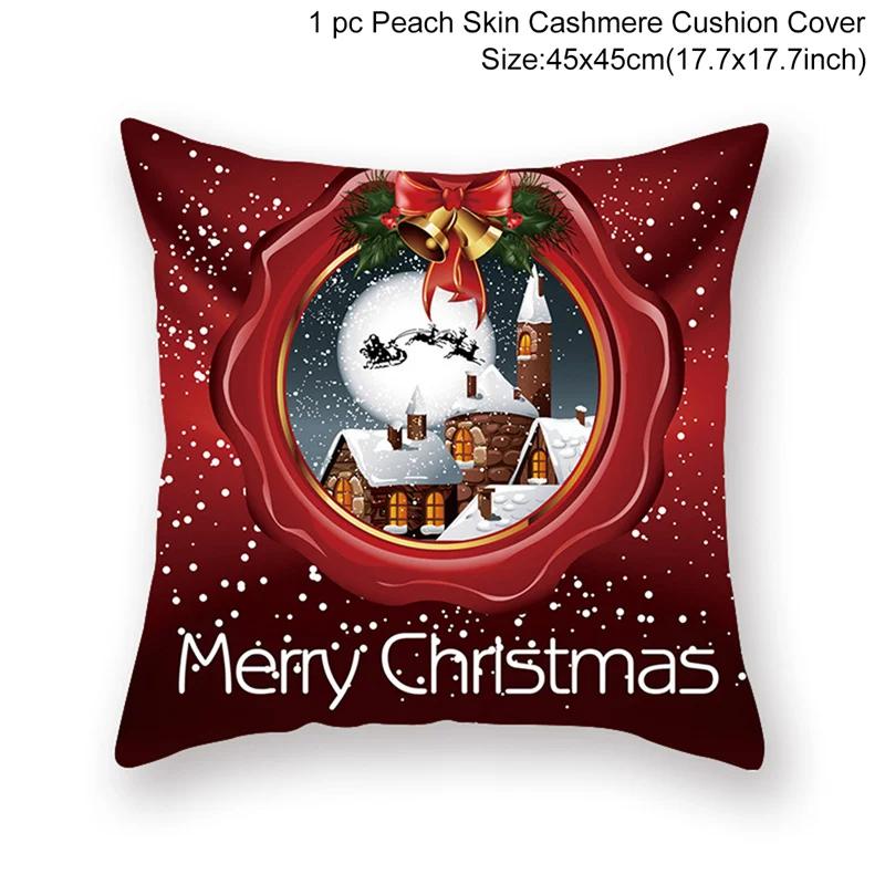 Christmas Cushion Cover Merry Christmas Decorations for Home 2026 Christmas Ornament Navidad Noel Xmas Gifts Happy New Year 2026