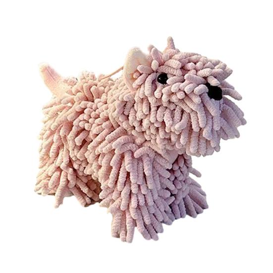 Chenille Puppy Hand Towel Cute Dog Absorbent Hand Towel Multi-Purpose Puppy Shaped Towel for Hands Bathroom Kitchen розовый
