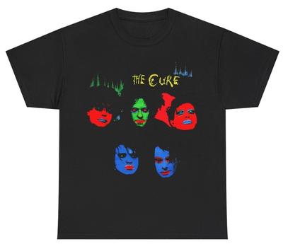 The Cure Retro Band Graphic T-Shirt - Cotton Unisex Black Gothic Rock Tee Must-Have for Indie Music Fans & Fashion Trendsetters