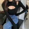 Slim-Fit Semi-High Neck Long-Sleeve Top for Women - 2024 Spring/Autumn/Winter Collection