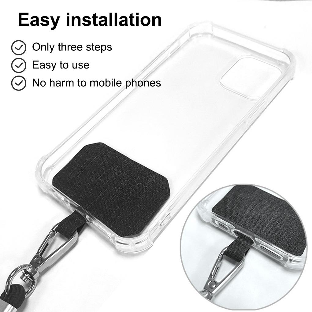 Universal Mobile Phone Neck Rope Adjustable Metal Snap Buckle Anti-lost Holder Lanyard with Adhesive Card Outdoor Travel Hiking