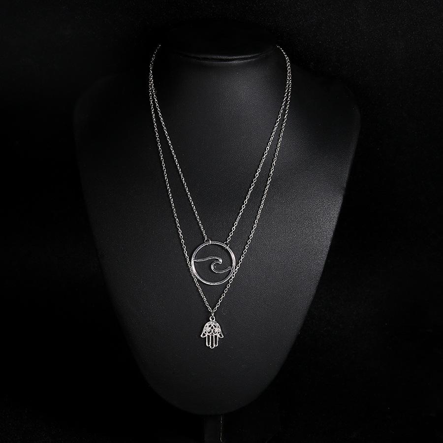 Popular, Fashionable Street Style, Palm Wave Multi-Layer Women'S Necklace