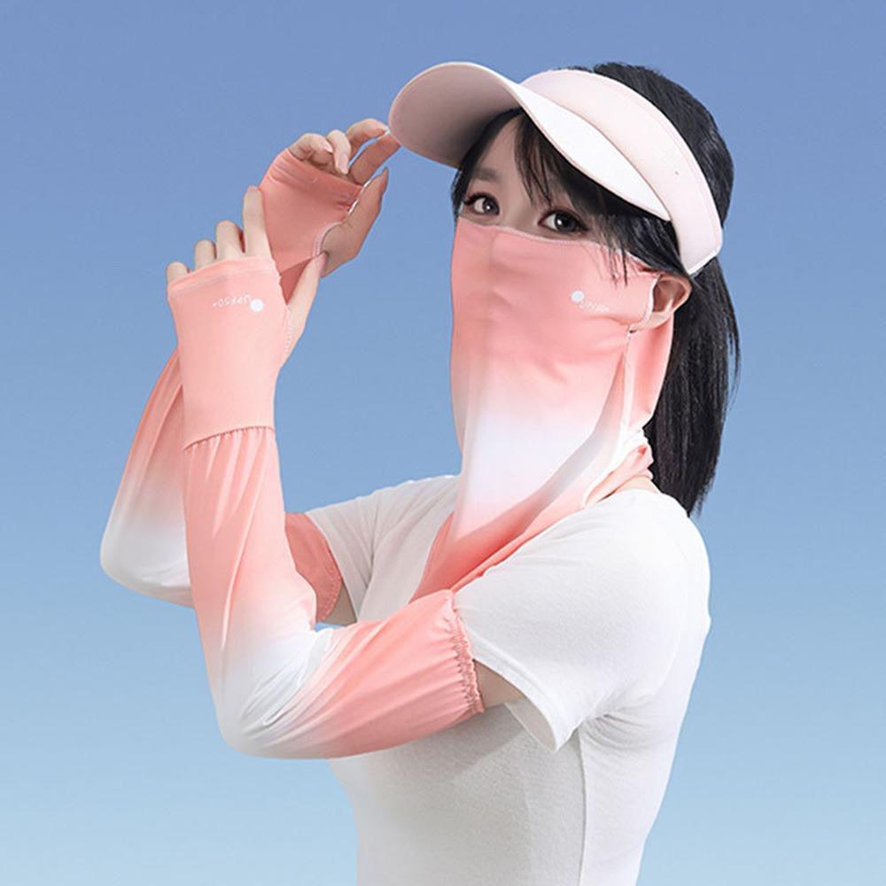 UV Protection Ice Silk Face Mask Breathable Sunscreen Face Veil Fashion Ice Silk Sleeve Outdoor
