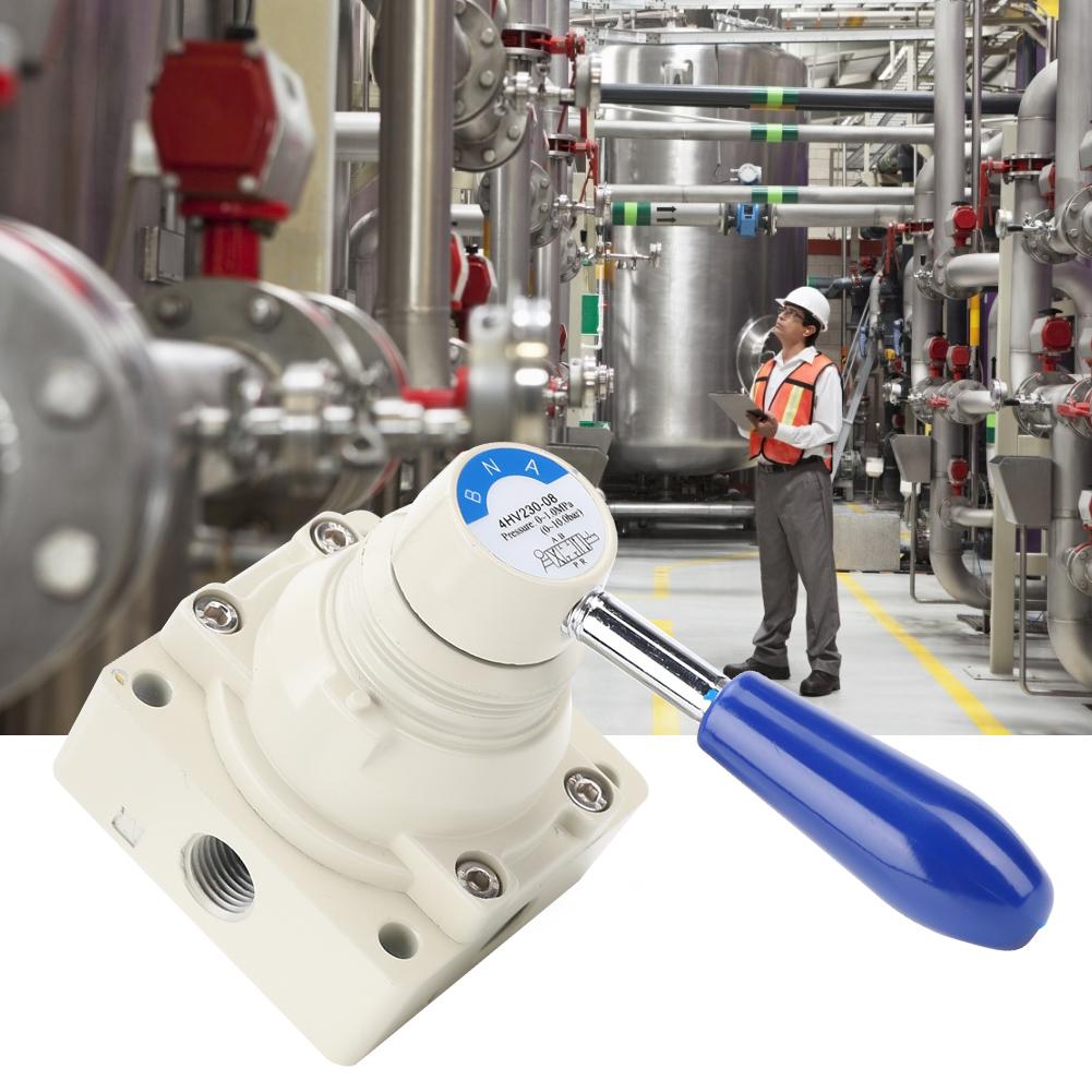 4HV23008 Air Valve 4 Way 3 Positions Hand Lever Direct Action 14in PT Pneumatic Valve