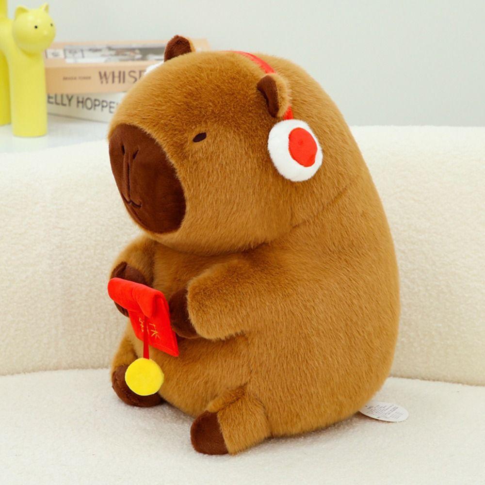 Soft Simulation Capybara Toy Red Packet Stuffed Capybara Doll Capybara Plush Doll  Christmas Toy