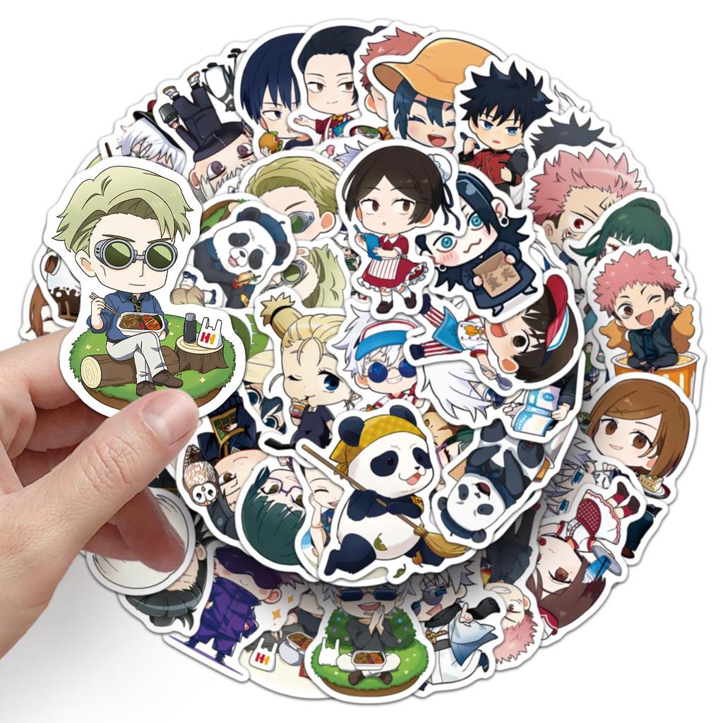 50 Jujutsu Kaisen Waterproof Stickers: Popular Anime for Tablets, Water Bottles, Journals