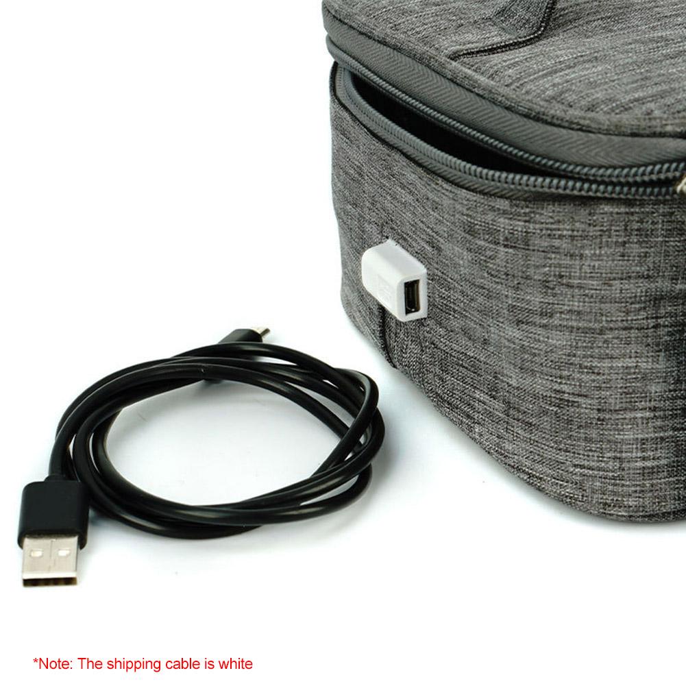 USB Heating Lunch Box Bag Electric Lunch Bag Oxford Cloth Insulated Food Bag Waterproof Large Capacity for Travel Office