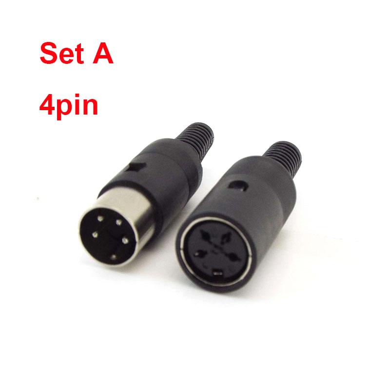 

Адаптер аудио DIN 3/4/5/6/7/8 Pin DIN Male Female Plug с пластиковой ручкой Female Socket Корпусной разъем для крепления на панель Set A 4P