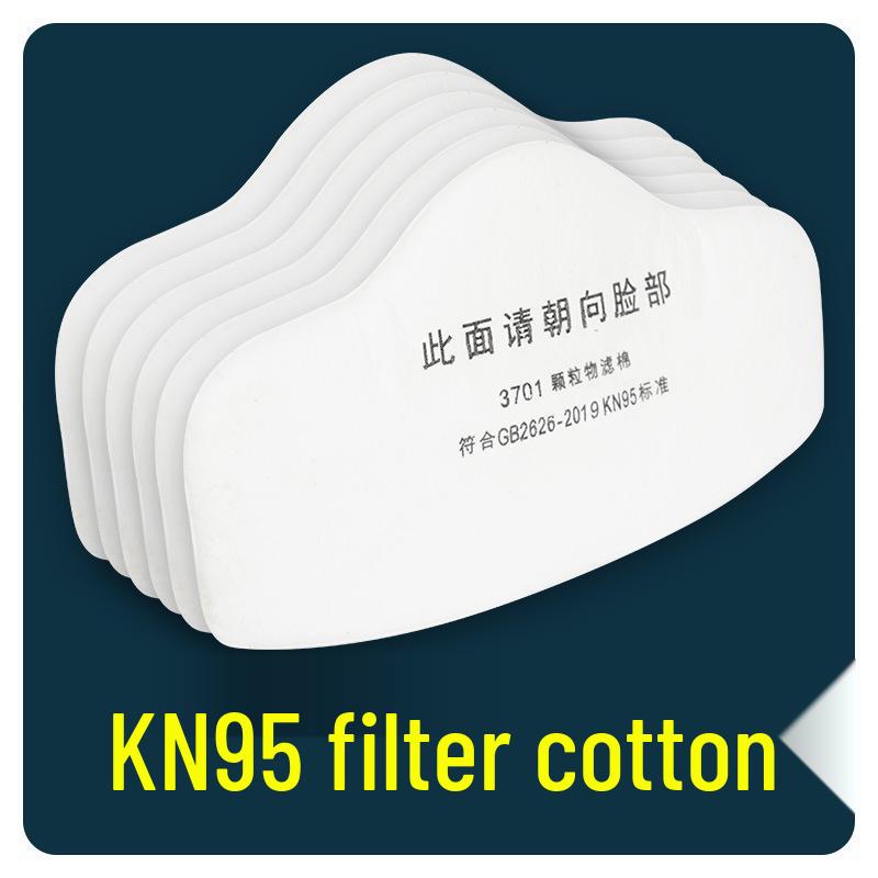 Full Face Dustproof Protective Mask for Industrial Use with Breathing Filter and Cotton Decoration