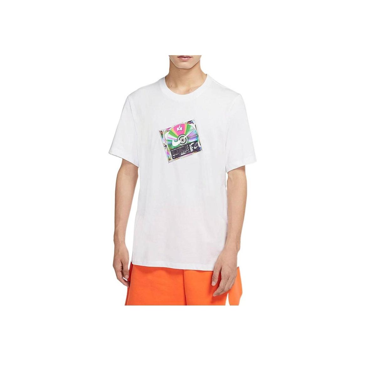 

Nike Music CD Графический принт Повседневная спортивная футболка с коротким рукавом Мужские топы Белые CW0403-100 L