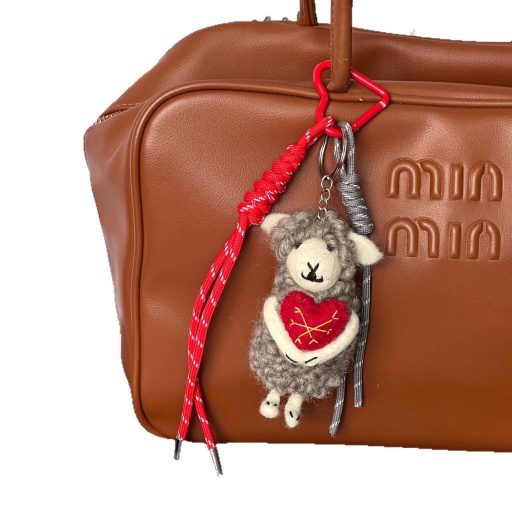 Felt Bag Charm Keychain – Handmade Pendant Accessory