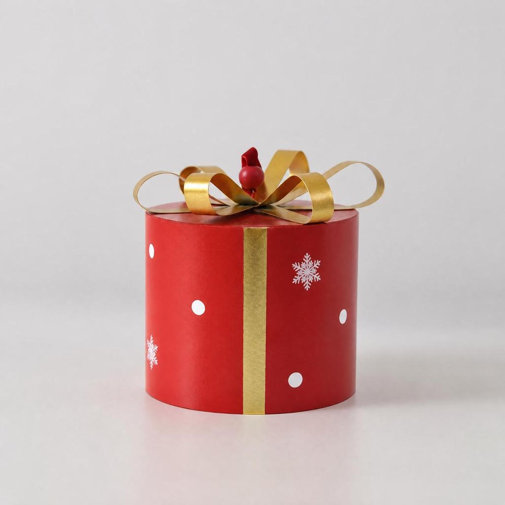 Iron Decorative Gift Box MetalFinish with Gilded Tie Bow Festive Round Metal