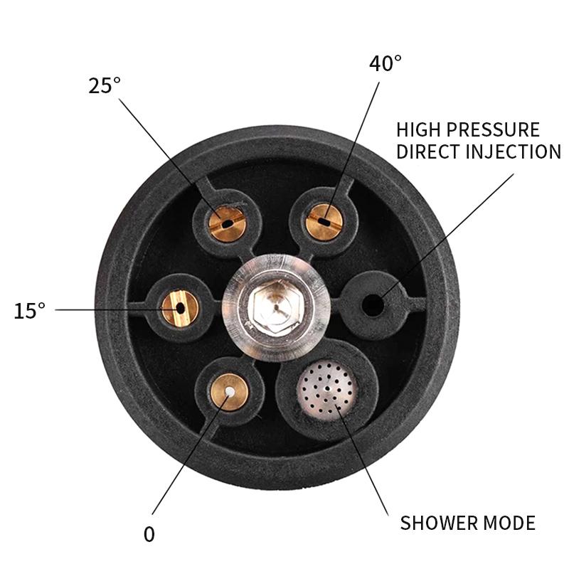 6 In 1 200 Bar Adjustable Nozzle For 1/4inch High Pressure Cordless Washer Cleaner Water Gun Parts Hose Nozzle Plastic