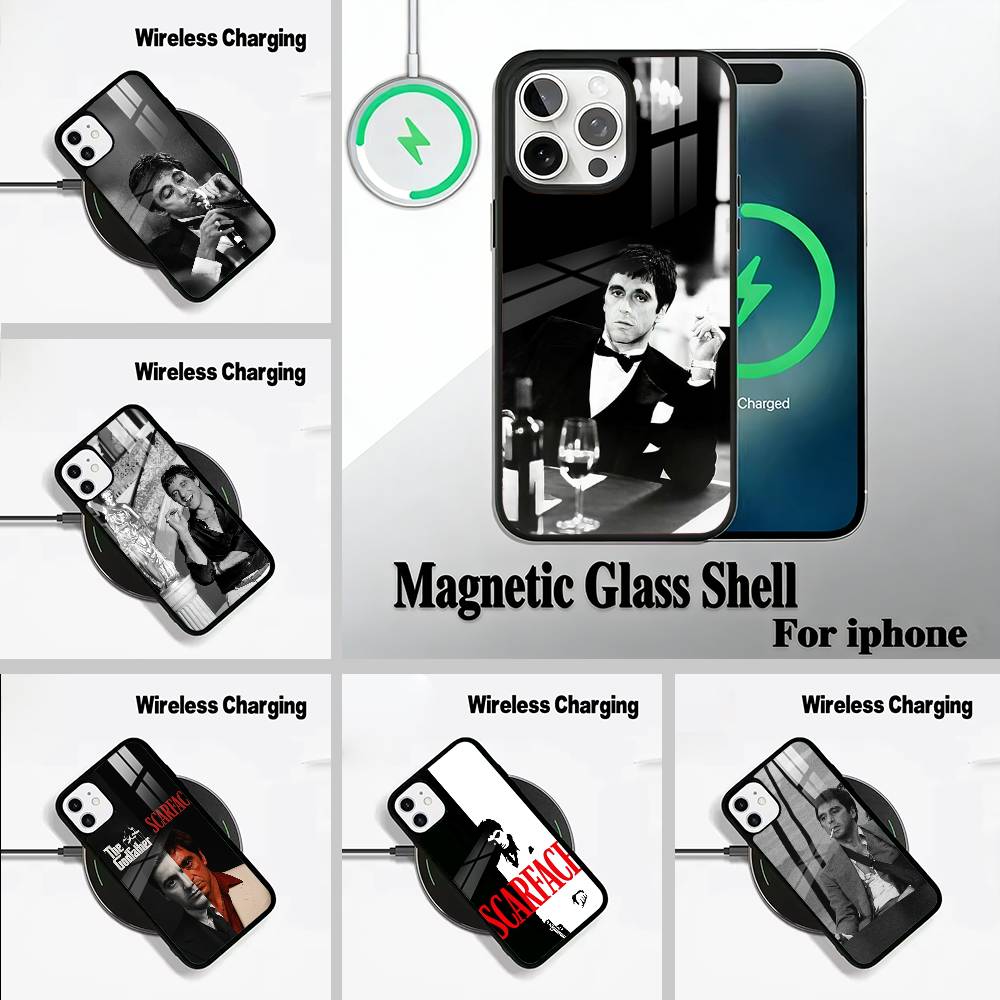 S-Scarface-Fashion Hot Wireless charging phone case compatible with iPhone 17/16/15/14/13/12/11