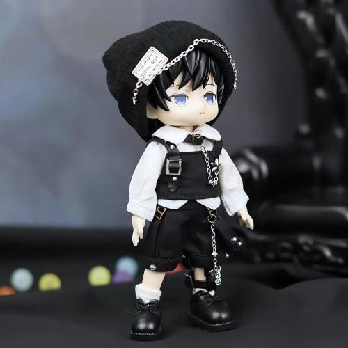 Obitsu 11 Clothes OB11 Clothes [Cool Boy Suit + Shoes] for 11cm Body OB11/12min/Nendoroid Doll/UF Fit Nendoroid Doll Clothes 4-Piece Set 1 Color Boy/G
