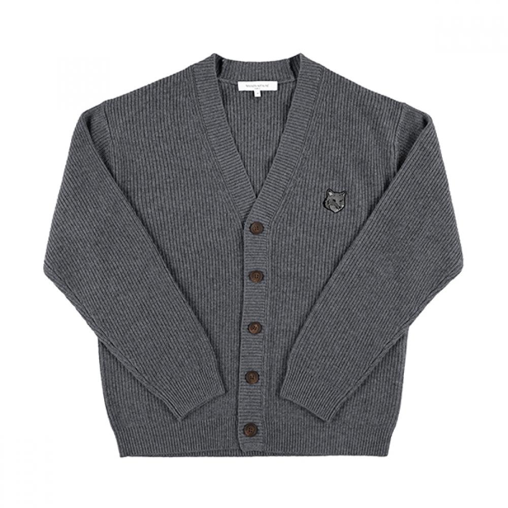 

MaiSon KitSune Men S Cardigan Bold Fox Head Patch V Neck Nm00501kt1093 NM00501KT1093 H131 (M)