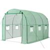 Walk-in Tunnel Greenhouse, 2.93x1.97x1.94 M Hoop House Greenhouse Tunnel with Watering System, Plant Hot House with Steel Frame, PE Cover, Roll-Up