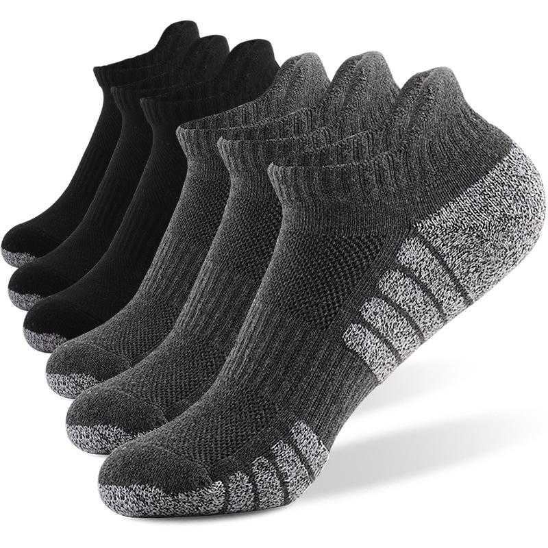 6pairs thickened towel bottom running socks mesh boat socks non-slip breathable sports socks Low cut Men's socks Women's socks