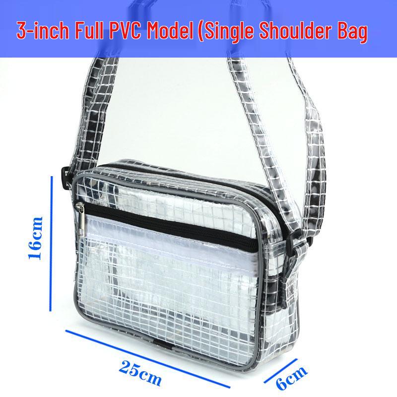 Transparent Anti-Static PVC Tool Bag - Dust-Free Cleanroom Crossbody/Shoulder Bag with Grid Storage