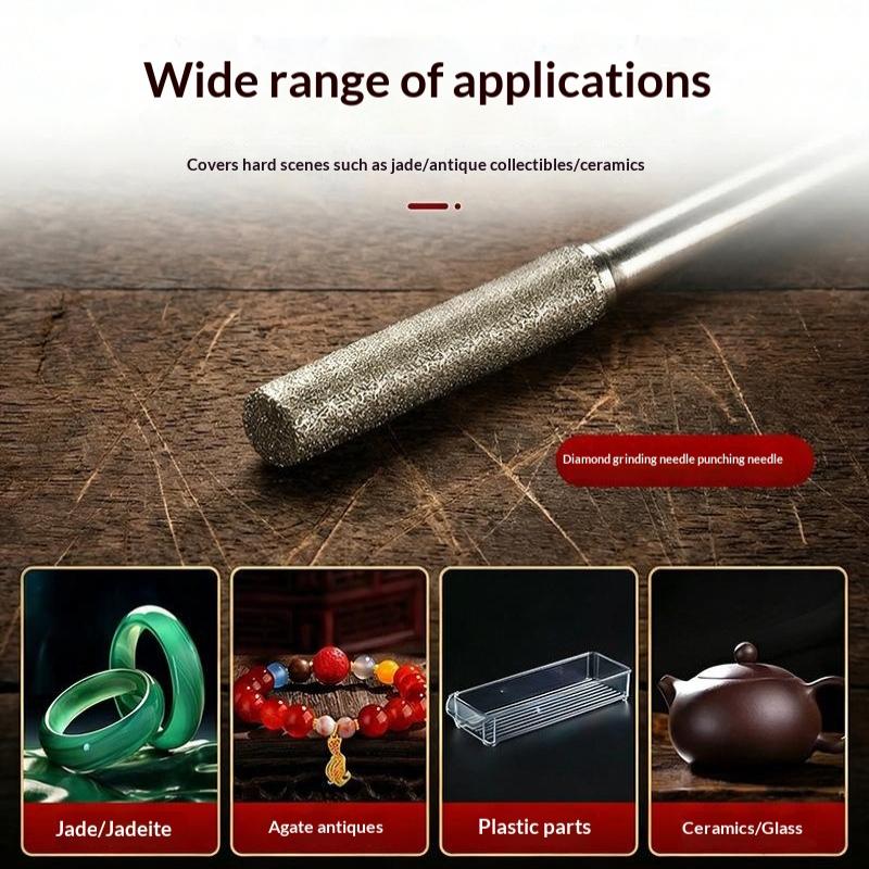 5Pcs Sharp Cutting Mini Diamond Cylindrical Files Small Diameter Reaming Hand Tools for Ceramic Grinding Craft Making