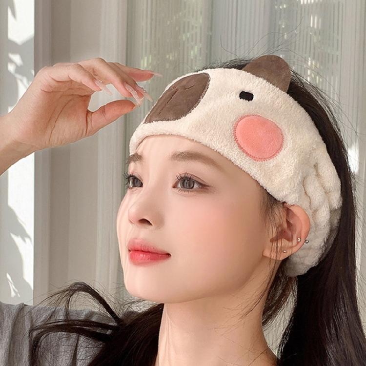 Plush Headband for Face Washing with Capybara Absorbent Thicken Hairband for  Women Cartoon Capybara Theme