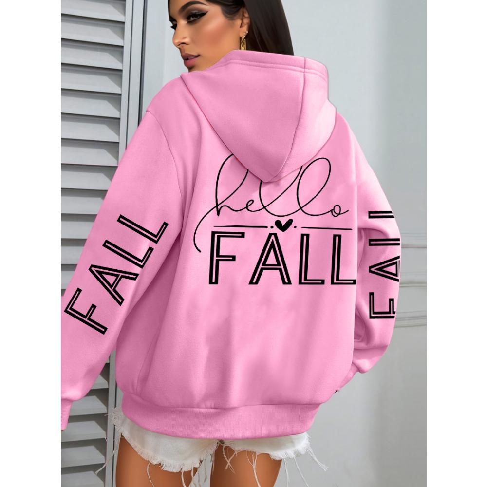 Fall Love Art Word Design Printed Women's Hoodie Hip Hop Clothes Autumn Loose All-match Women's Street Wear