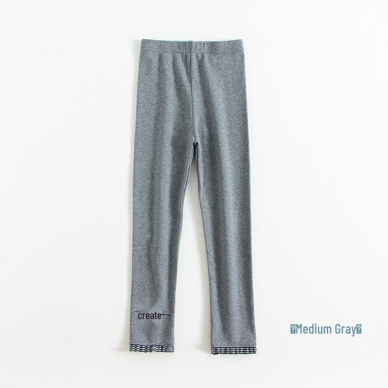 2022 Pure Cotton Cartoon Embroidered Girls' Leggings - Children's Spring/Fall Pants