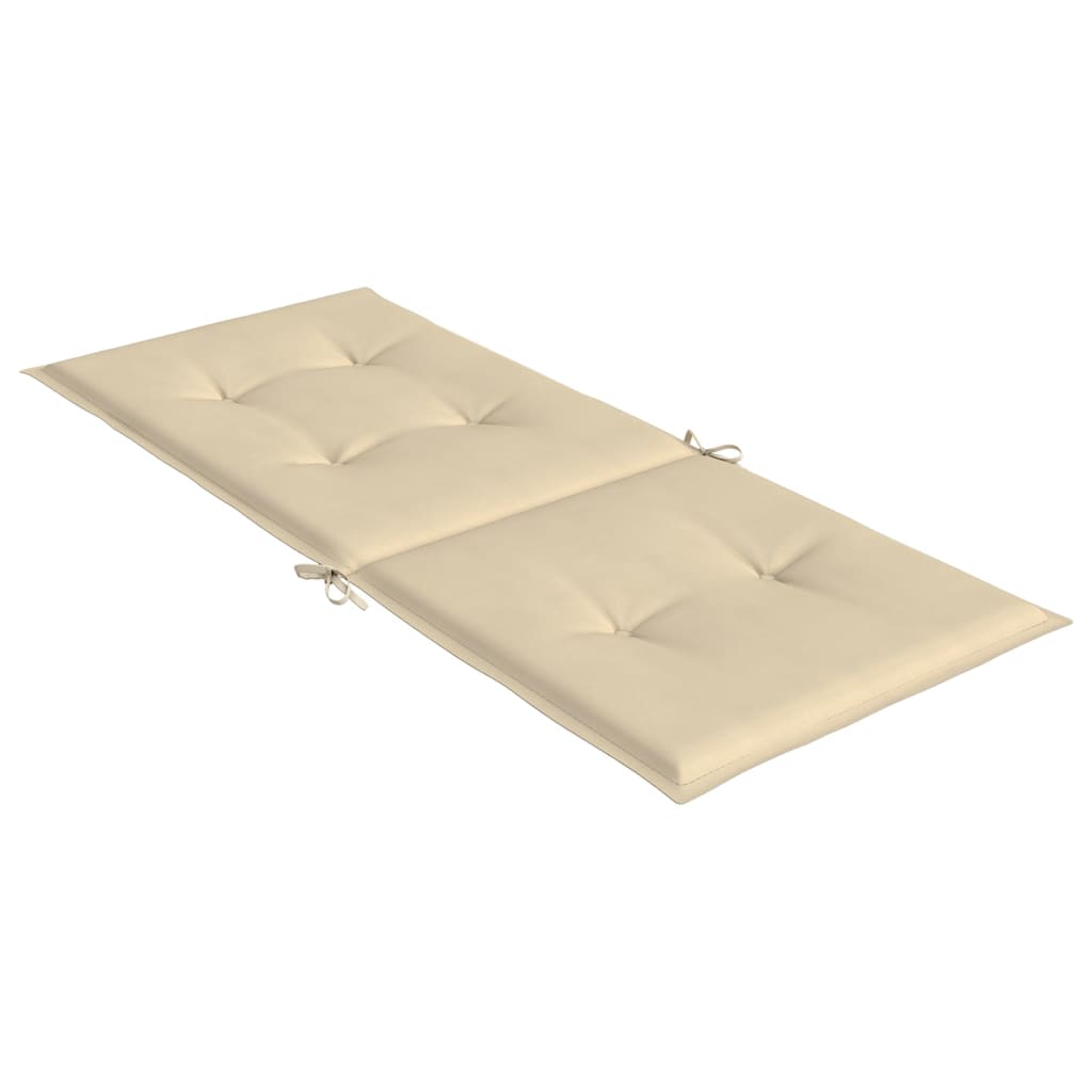 Garden Chair Cushions for High Back Chairs 6 Pcs Beige 120 X 50 X 3 Cm Fabric