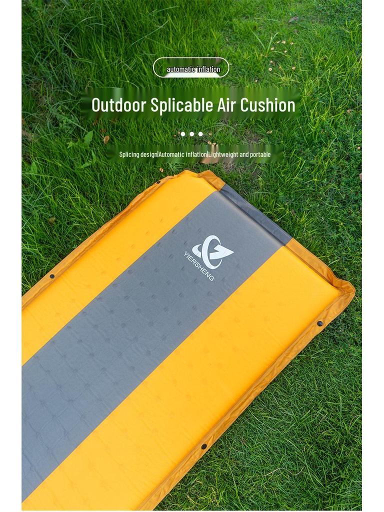 Portable Self-Inflating Camping Mat: Moisture-Proof, Splicable, Inflatable Bed for Tents