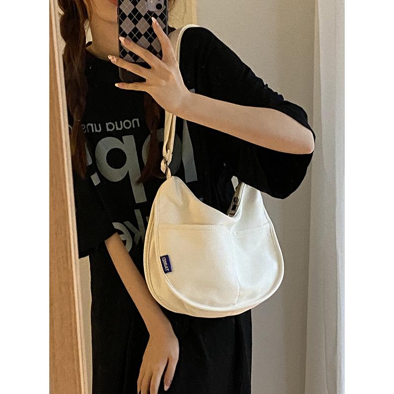 Casual Canvas Bag Women S Summernewest Trendy Fashion Saddle Bag All-Match Large-Capacity Messenger Bag