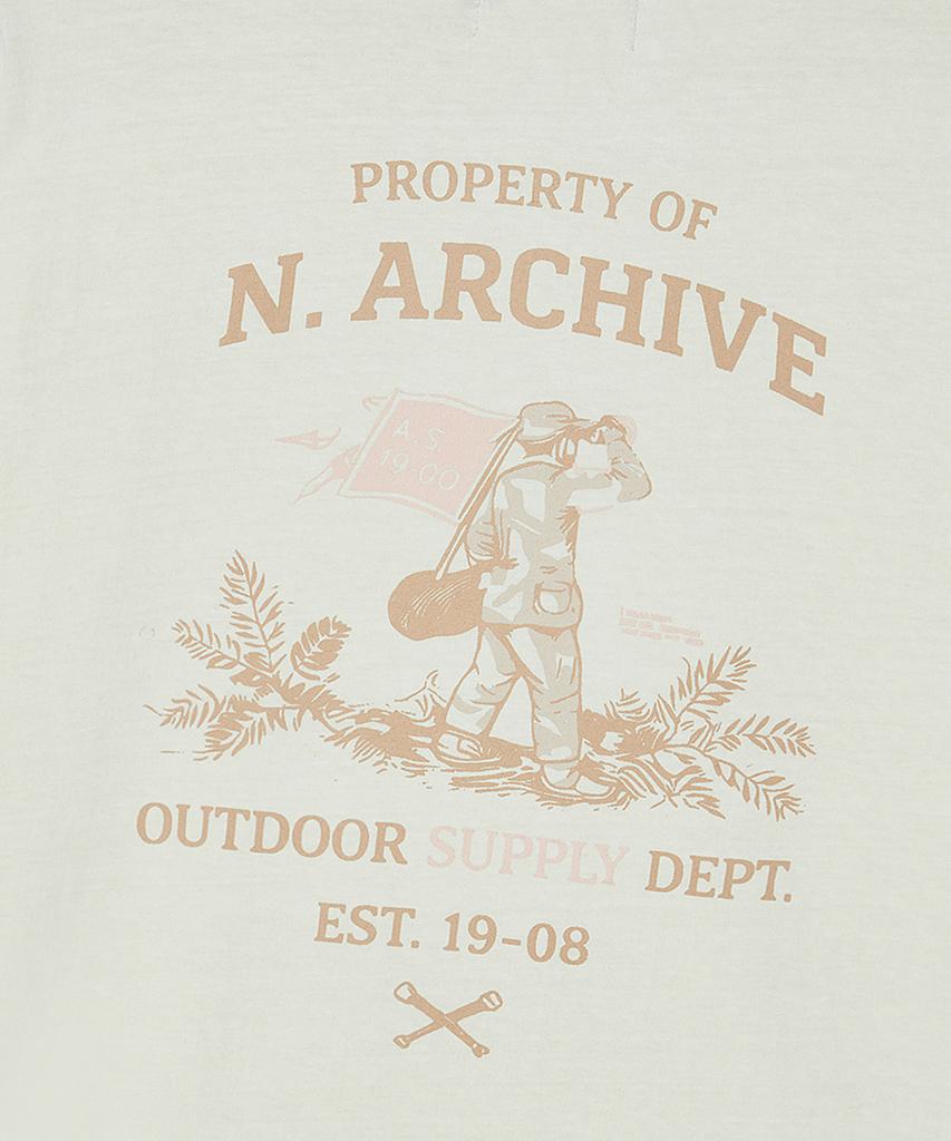 BEYOND CLOSET [Collection Line] Vintage Explorer Washed Short Sleeve T-Shirt Ivory