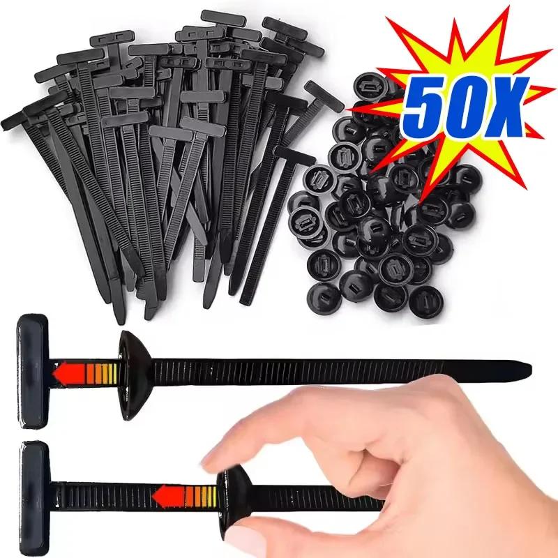 100/20PCS Nylon Cable Tie Buckle Heavy Duty Self-Locking Zip Ties Holder with Pin Fasteners Car Body UV Resistant Zipties