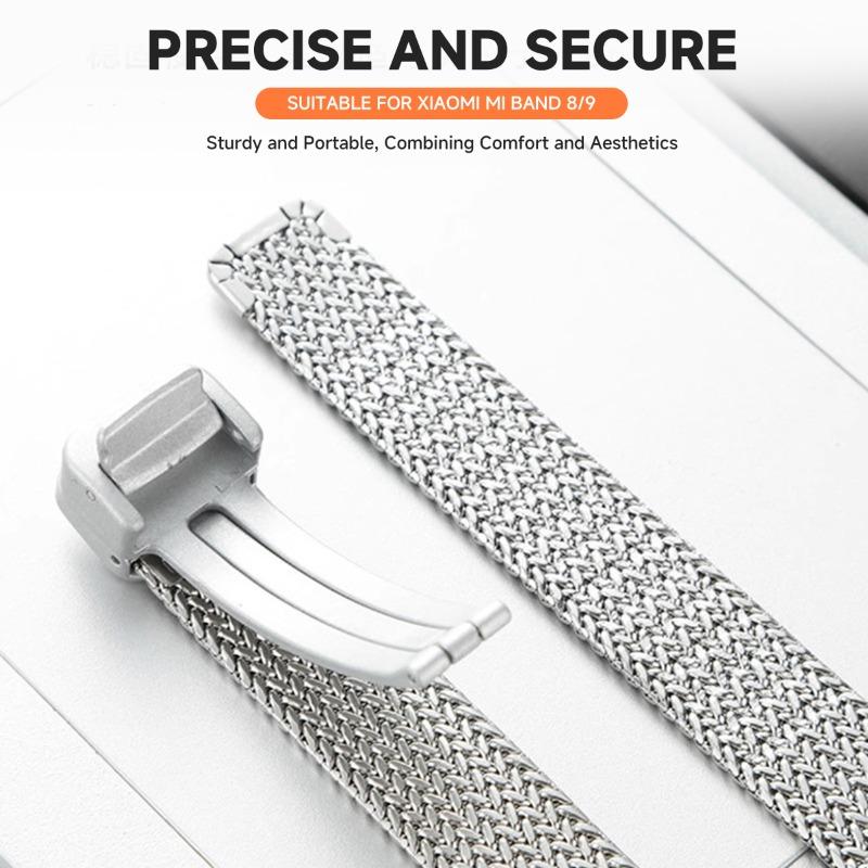 Stainless Steel Slim Band for Xiaomi Watch10 9 8 Magnetic Metal Strap for Miband 9 10 8 NFC Replacement Smartwatch Bracelet