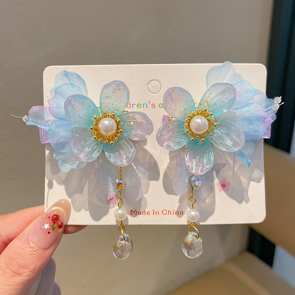 Chinese Style Hanfu Hairpin Set for Girls - Includes Hair Clips, Swaying Tassels, and Butterfly Accessories