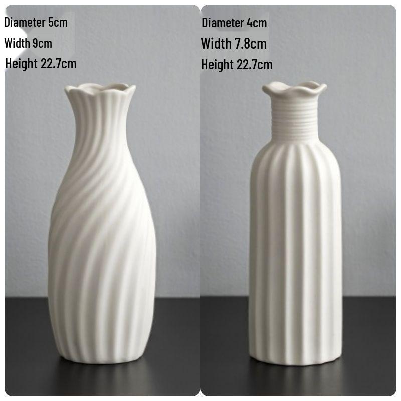Modern Nordic White Ceramic Vase - Light Luxury Ins Style for Home Decoration and Flower Arrangement