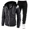 Men's Spring and Autumn Sports Suit Zipper Hooded Sweatshirt+pants Splicing Two-piece Set