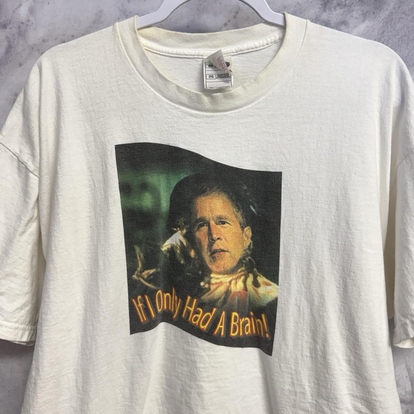 Vintage George Bush If Only I Had A Brain T Shirt Mens 2XL Political Humor XXL