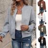 Women's Spring Autumn Solid Color Simple and Exquisite Zipper Jacket Baseball Collar Casual Jacket