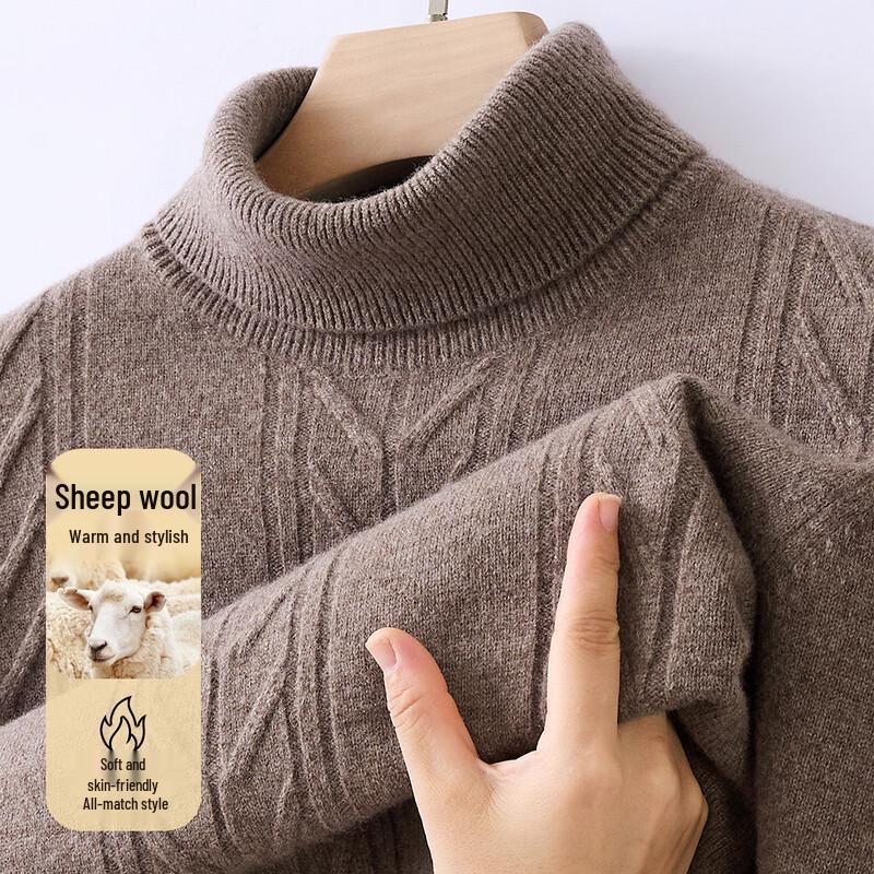 

Мужской свитер из 100% мериносовой шерсти, кабельной вязки, с круглым вырезом L