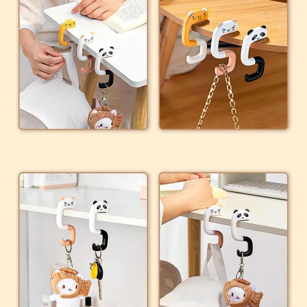 Cartoon Tierhaken Stark Belastbar Desktop Taschenhaken Tischseite Rutschfest Schultasche Schlüsselhänger Haken Faltbar