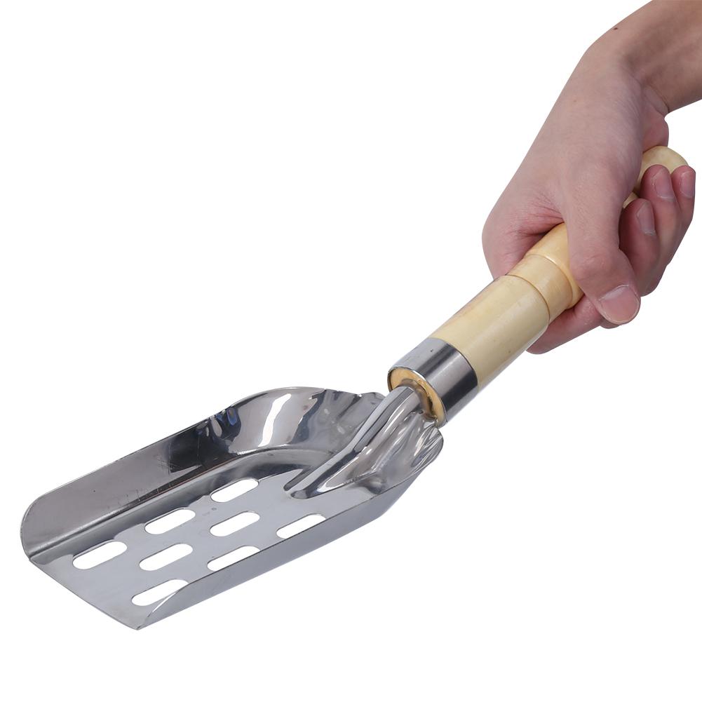 Stainless Steel Integrated Wooden Handle Mix Bait Shovel Fishing Tackle for Fisherman
