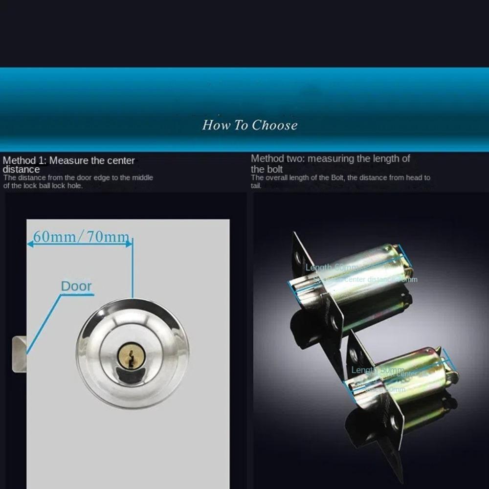With Key Door Knob Set Round Ball Round Door Knobs Quality Bathroom Handle Lock  Living Rooms