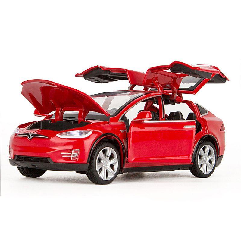 Tesla Model 132 X 90d Suv Diecast Model Car Soundlight Pull Back Kids Toy Gift
