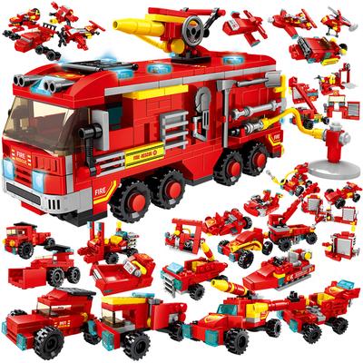 ToylinX Fire Station Modelo Blocos de Construção Caminhão Helicóptero Bombeiro Bricks Cidade Educacional Menino Brinquedos para Crianças Presente
