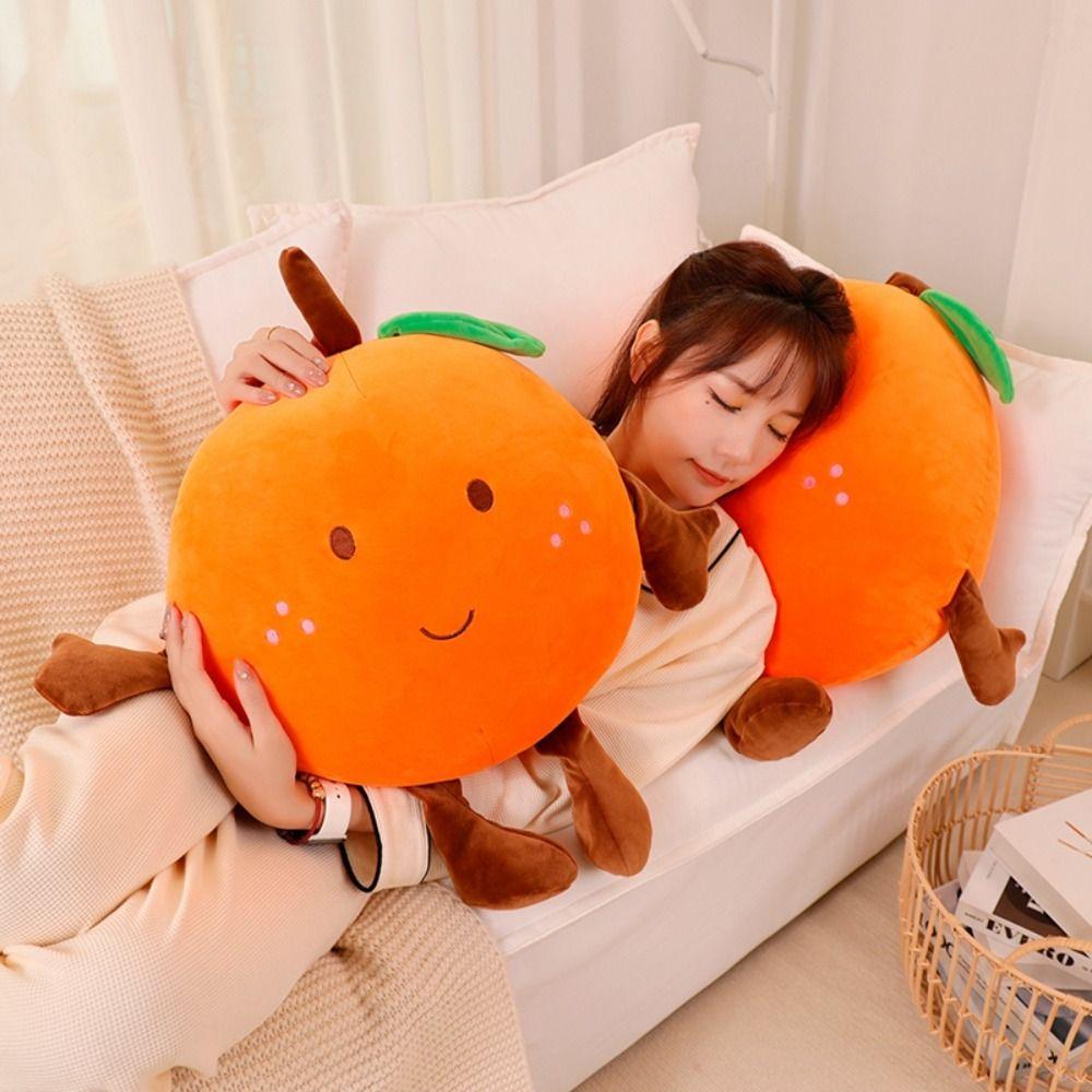 Soft Happy Fruit Plush Pillow Orange Orange Doll Plush Toy Accompany Dolls   Girlfriends