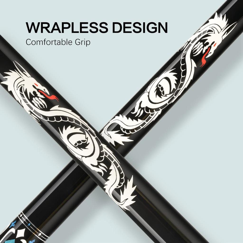 KONLLEN Carbon Fiber Pool Cue Stick, 58-inch, Adult, Full Carbon Technology, Low Deflection Pool Cue, Billiard Cue with 12.5mm Tip (Easy Control, Pro