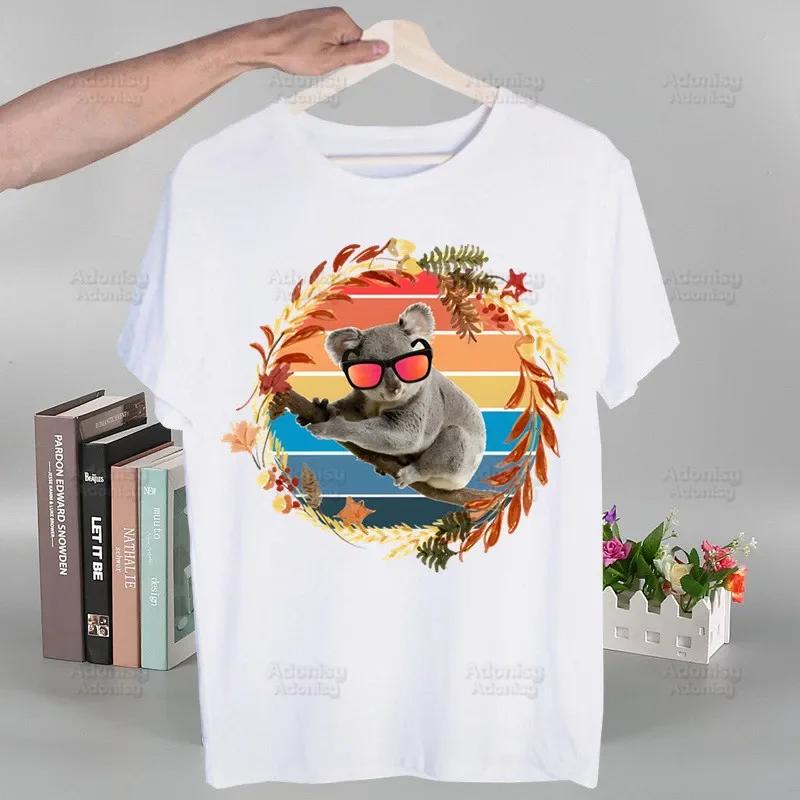 

Koala Kawaii T-shirts Summer Men/Women Hip Hop Funny Print Cute Cartoon Tshirt Streetwear t shirts Short Sleeve Tops XL