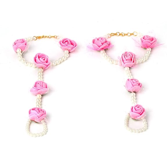 Jewellery Set for Women Floret Gota Patti Necklace, Earrings, Bracelet & Maang Tika for Women & Girls