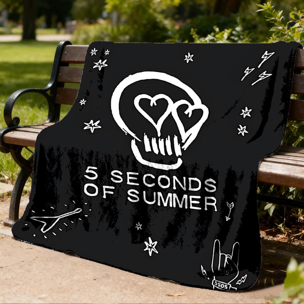 1pc Oasis Band Outdoor Flannel Blanket, Cozy & Warm Soft Te Playful Design, Napping Camping,